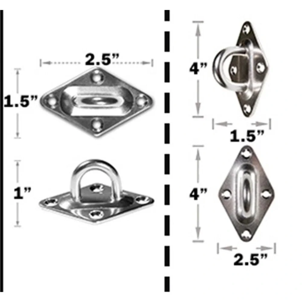 6 Inch ColourTree Hardware Kit for Sun Shade Sail Triangle Rectangle Install